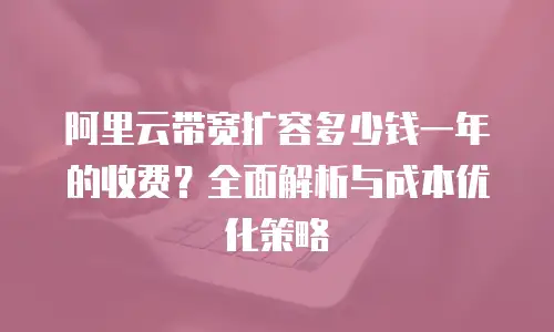 阿里云带宽扩容多少钱一年的收费？全面解析与成本优化策略