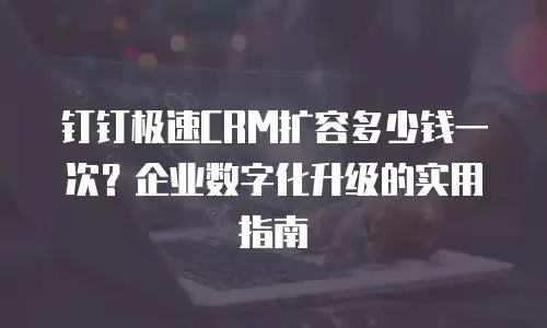 钉钉极速CRM扩容多少钱一次？企业数字化升级的实用指南