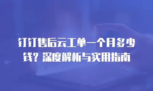钉钉售后云工单一个月多少钱？深度解析与实用指南