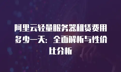 阿里云轻量服务器租赁费用多少一天：全面解析与性价比分析