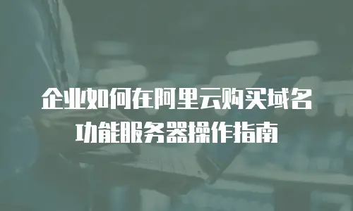 企业如何在阿里云购买域名功能服务器操作指南