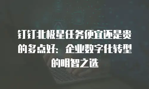 钉钉北极星任务便宜还是贵的多点好：企业数字化转型的明智之选