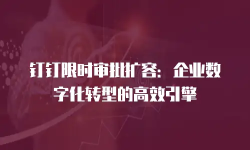 钉钉限时审批扩容：企业数字化转型的高效引擎
