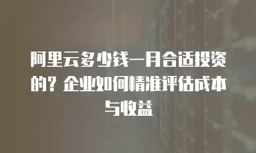 阿里云多少钱一月合适投资的？企业如何精准评估成本与收益