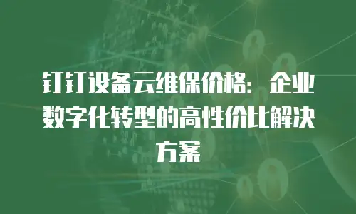 钉钉设备云维保价格：企业数字化转型的高性价比解决方案