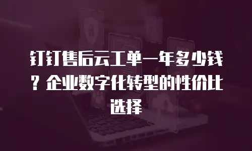 钉钉售后云工单一年多少钱？企业数字化转型的性价比选择