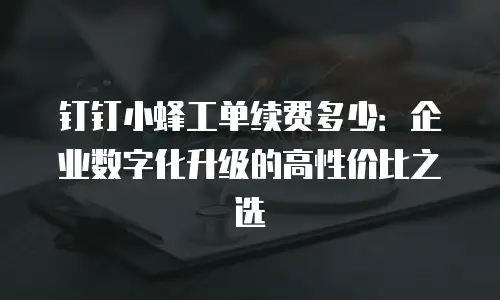 钉钉小蜂工单续费多少：企业数字化升级的高性价比之选