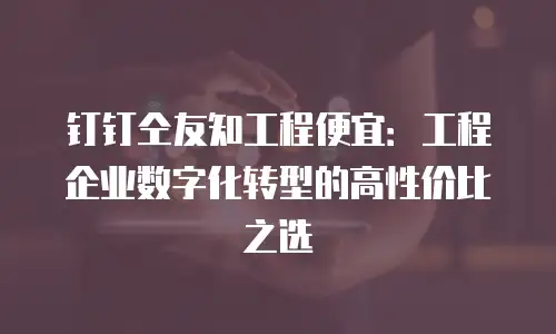 钉钉仝友知工程便宜：工程企业数字化转型的高性价比之选