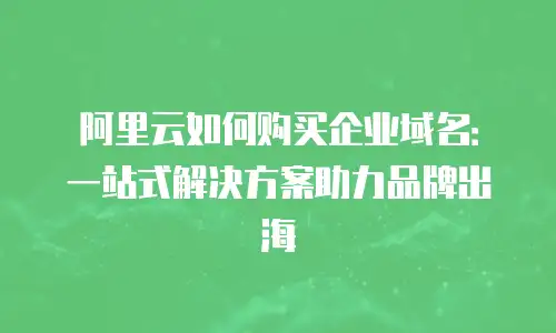阿里云如何购买企业域名：一站式解决方案助力品牌出海