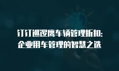 钉钉巡逻鹰车辆管理折扣：企业用车管理的智慧之选