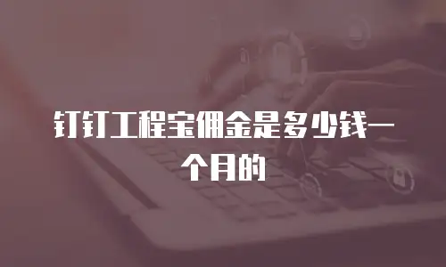 钉钉工程宝佣金是多少钱一个月的