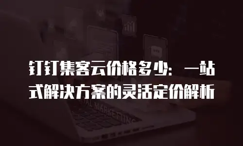 钉钉集客云价格多少：一站式解决方案的灵活定价解析