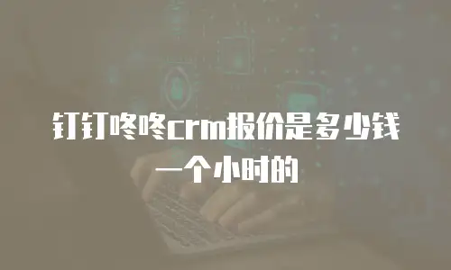 钉钉咚咚crm报价是多少钱一个小时的