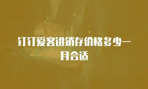 钉钉爱客进销存价格多少一月合适