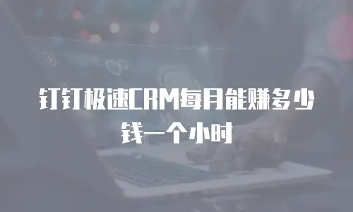 钉钉极速CRM每月能赚多少钱一个小时