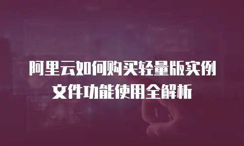 阿里云如何购买轻量版实例文件功能使用全解析