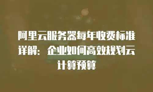 阿里云服务器每年收费标准详解：企业如何高效规划云计算预算