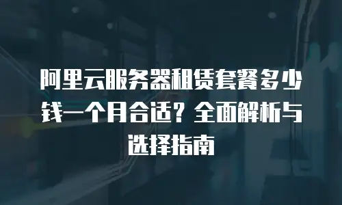 阿里云服务器租赁套餐多少钱一个月合适？全面解析与选择指南