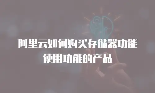 阿里云如何购买存储器功能使用功能的产品