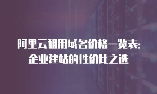 阿里云租用域名价格一览表：企业建站的性价比之选