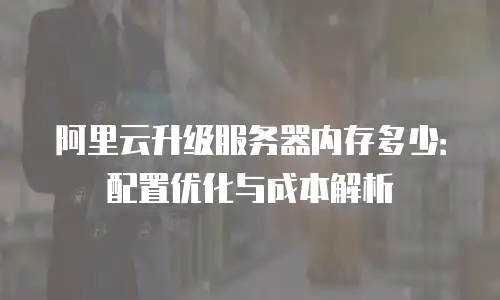 阿里云升级服务器内存多少：配置优化与成本解析
