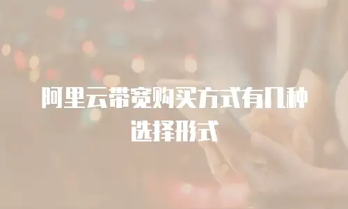 阿里云带宽购买方式有几种选择形式