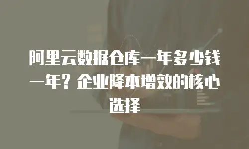 阿里云数据仓库一年多少钱一年？企业降本增效的核心选择