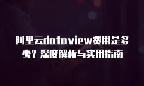 阿里云dataview费用是多少？深度解析与实用指南