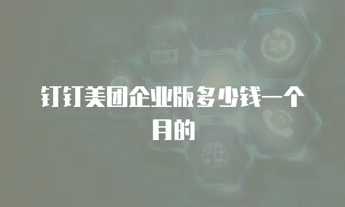 钉钉美团企业版多少钱一个月的