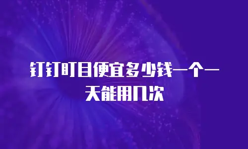 钉钉盯目便宜多少钱一个一天能用几次