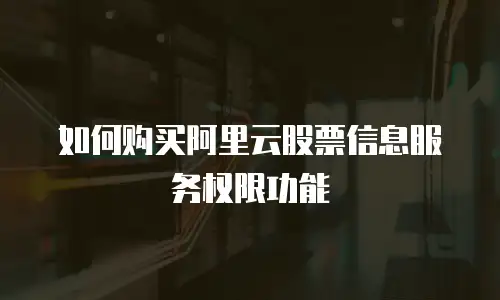 如何购买阿里云股票信息服务权限功能