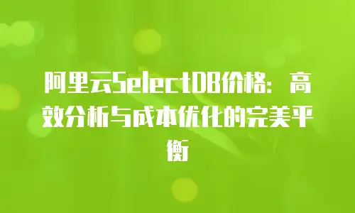 阿里云SelectDB价格：高效分析与成本优化的完美平衡