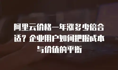 阿里云价格一年涨多少倍合适？企业用户如何把握成本与价值的平衡