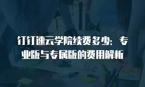 钉钉速云学院续费多少：专业版与专属版的费用解析
