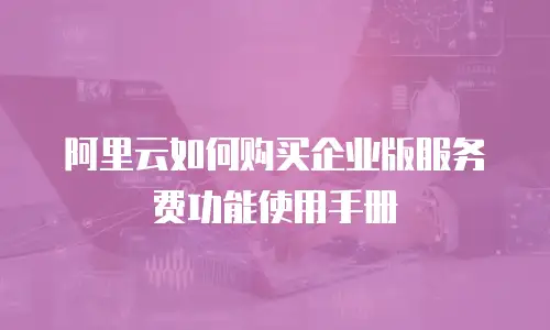 阿里云如何购买企业版服务费功能使用手册