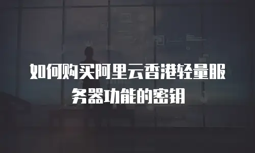 如何购买阿里云香港轻量服务器功能的密钥