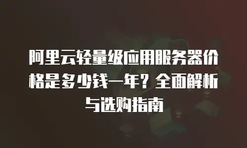 阿里云轻量级应用服务器价格是多少钱一年？全面解析与选购指南