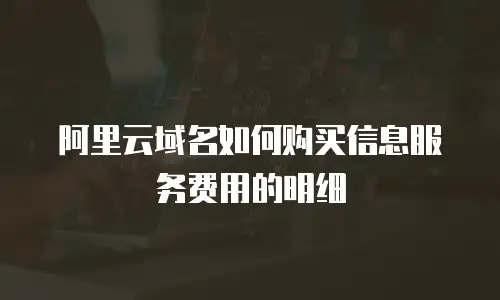 阿里云域名如何购买信息服务费用的明细