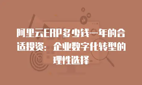 阿里云ERP多少钱一年的合适投资：企业数字化转型的理性选择