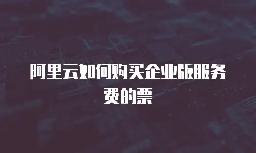 阿里云如何购买企业版服务费的票