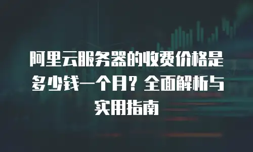 阿里云服务器的收费价格是多少钱一个月？全面解析与实用指南