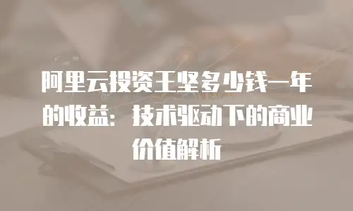 阿里云投资王坚多少钱一年的收益：技术驱动下的商业价值解析