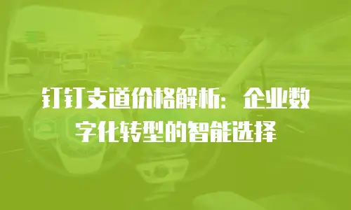 钉钉支道价格解析：企业数字化转型的智能选择