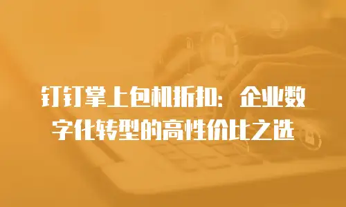 钉钉掌上包机折扣：企业数字化转型的高性价比之选