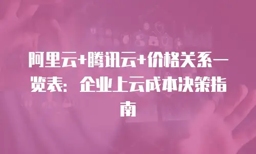 阿里云+腾讯云+价格关系一览表：企业上云成本决策指南