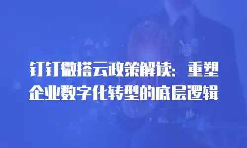 钉钉微搭云政策解读：重塑企业数字化转型的底层逻辑