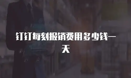 钉钉每刻报销费用多少钱一天