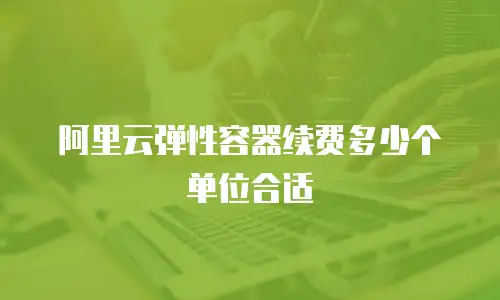 阿里云弹性容器续费多少个单位合适