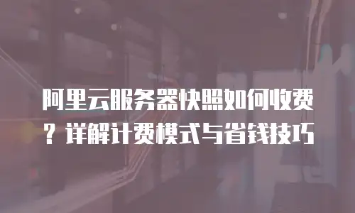 阿里云服务器快照如何收费？详解计费模式与省钱技巧