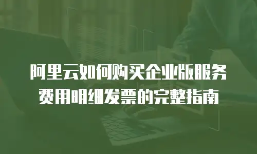 阿里云如何购买企业版服务费用明细发票的完整指南